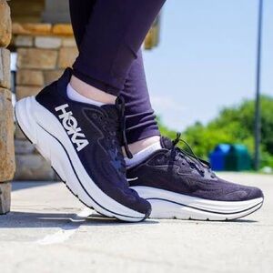 Hoka Black and White Performance Running Shoes